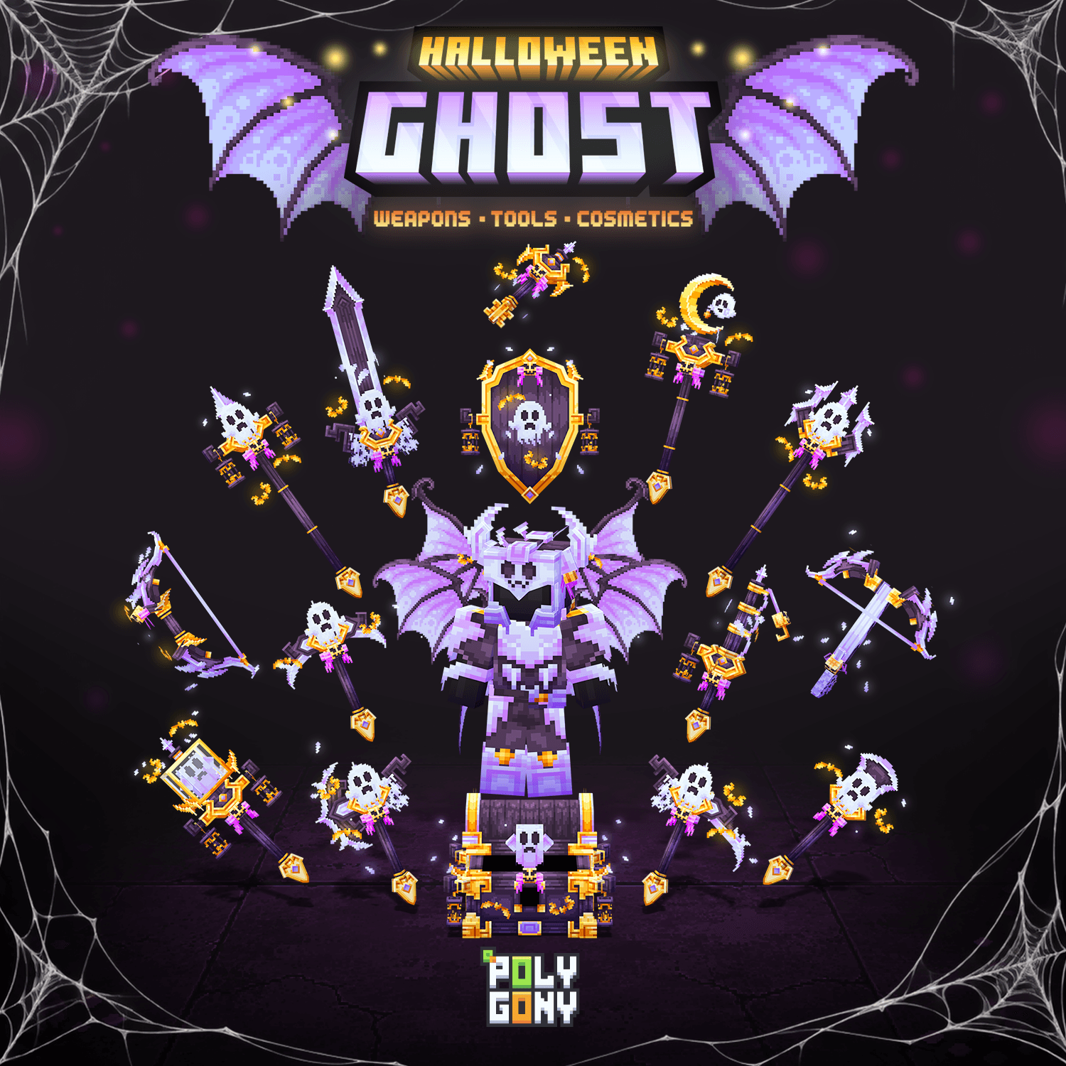 Halloween Ghost Animated Weapons and Tools Set (64x)
