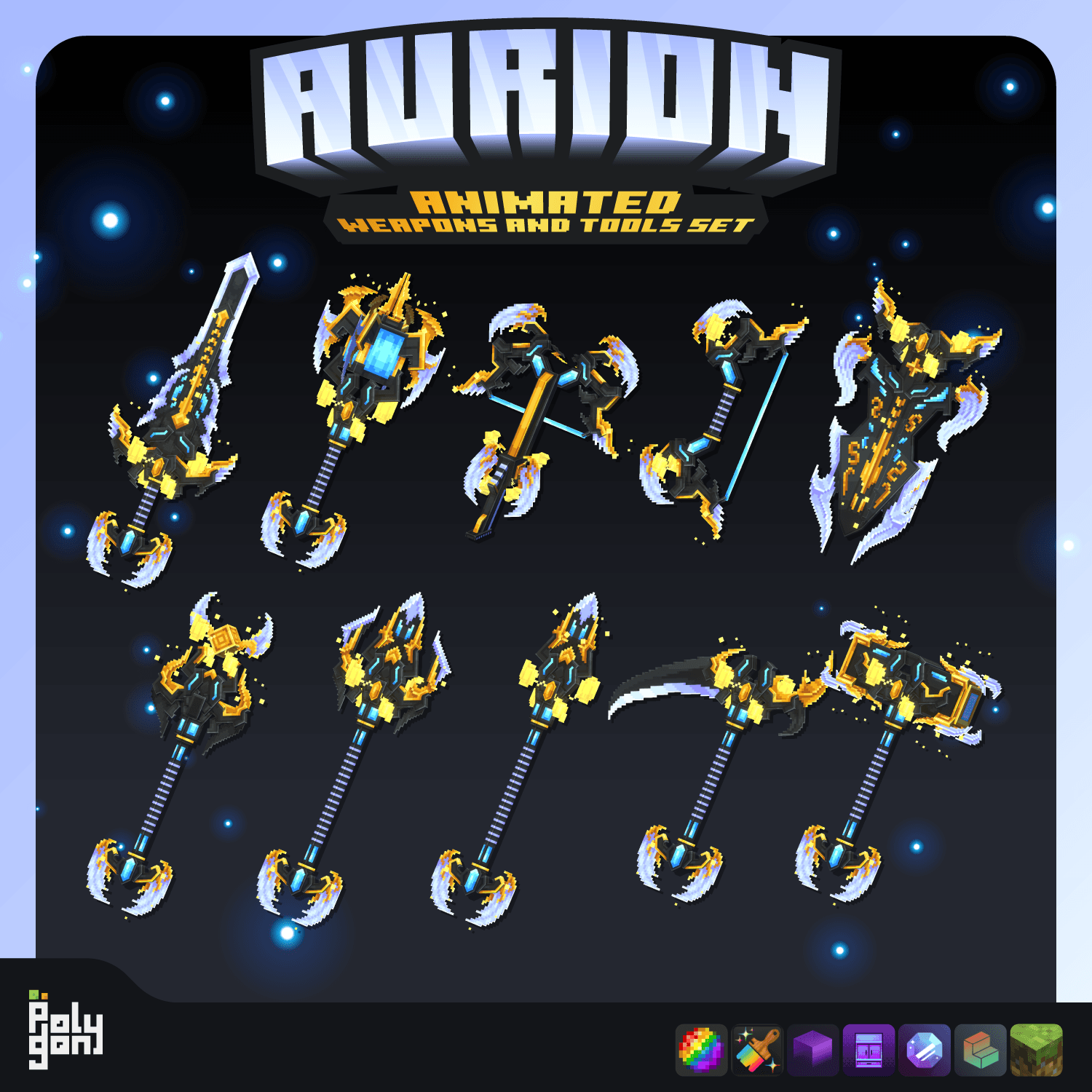 Aurion Animated Weapons and Tools Set (64x) 2