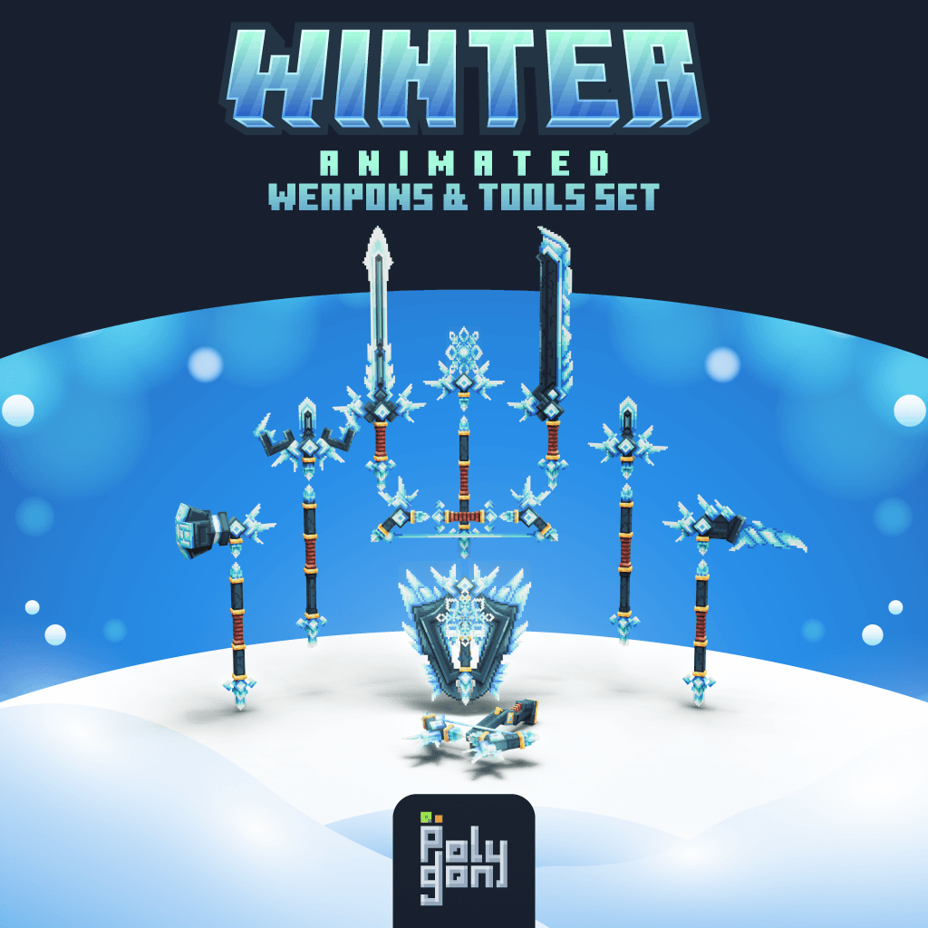 Winter Animated Weapons & Tools Set 2