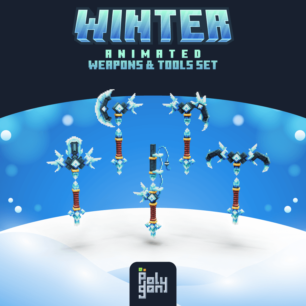Winter Animated Weapons & Tools Set 3