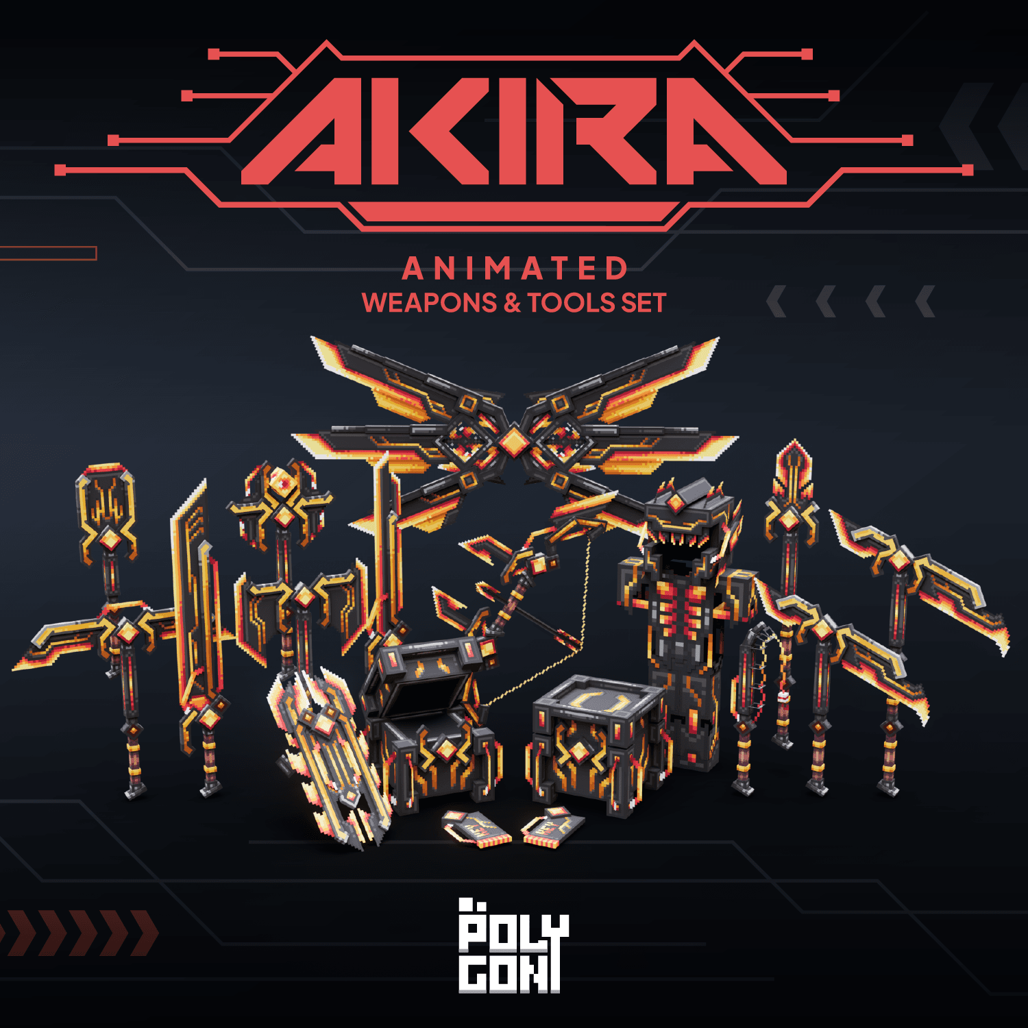 Akira Animated Weapons & Tools Set