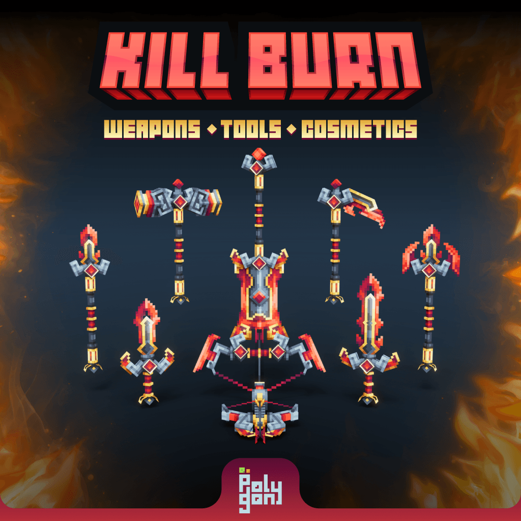 Kill Burn Animated Weapons, Tools & Cosmetics Set 3