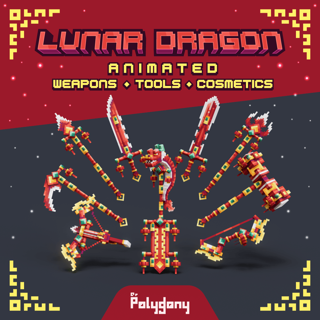 Lunar Dragon Animated Weapons & Tools Set 2