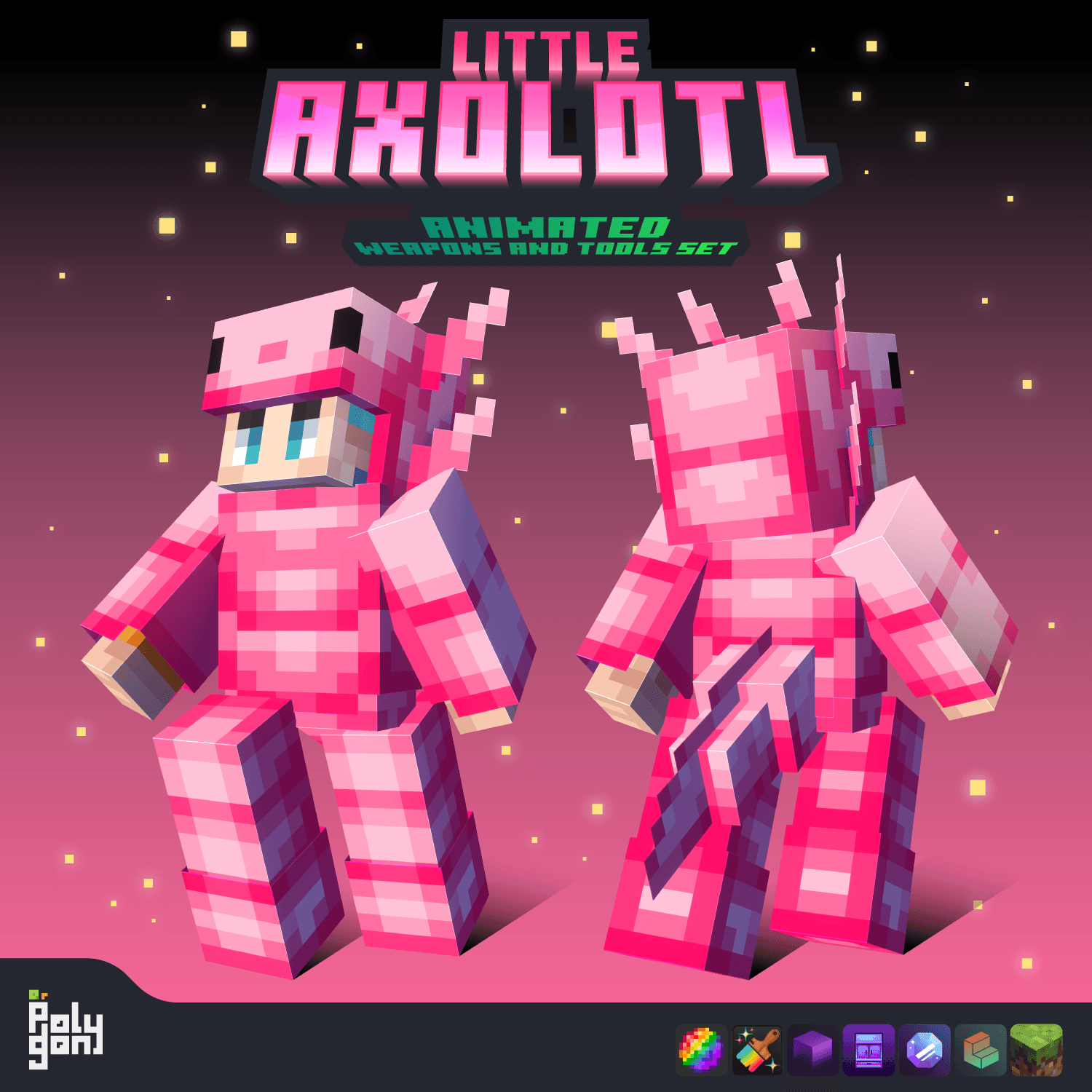 Little Axolotl Animated Weapons and Tools (32x) 0