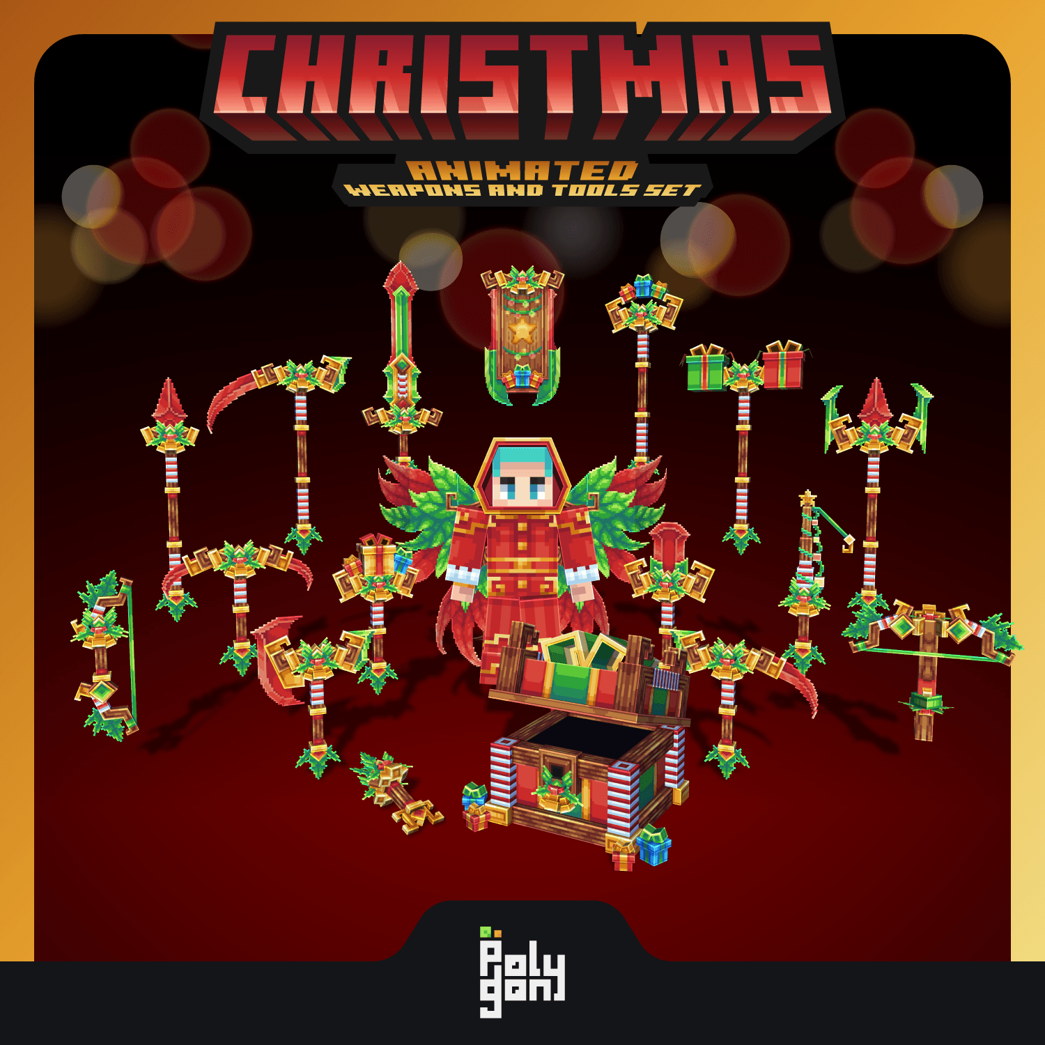 Christmas Animated Weapons and Tools Set (64x)