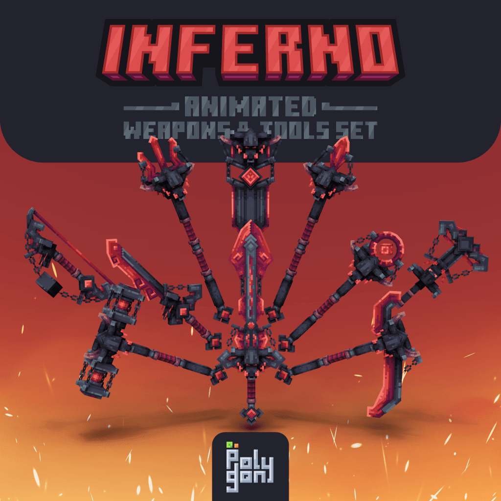 Inferno Animated Weapons & Tools Set 0