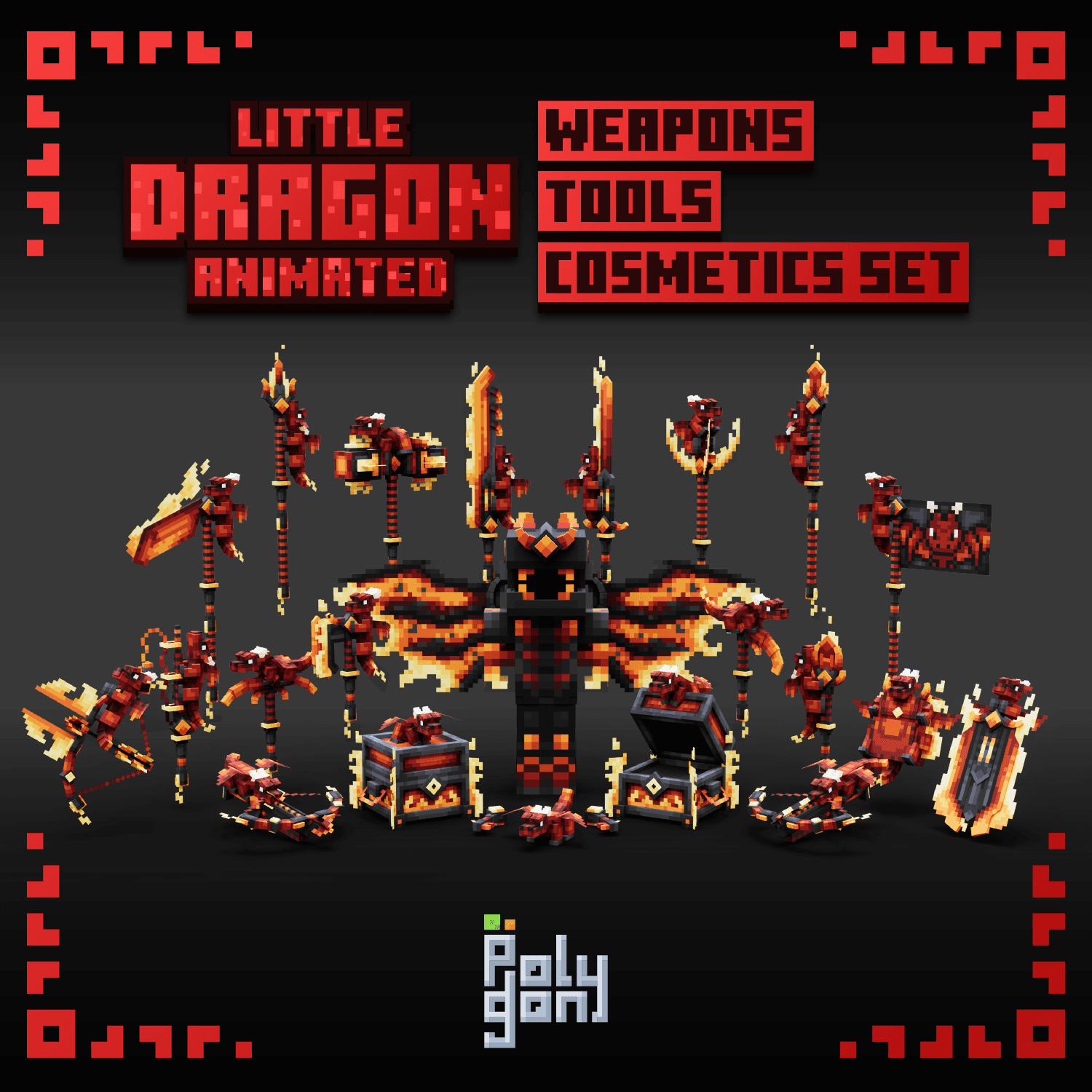 Little Dragon Animated Weapons & Tools Set