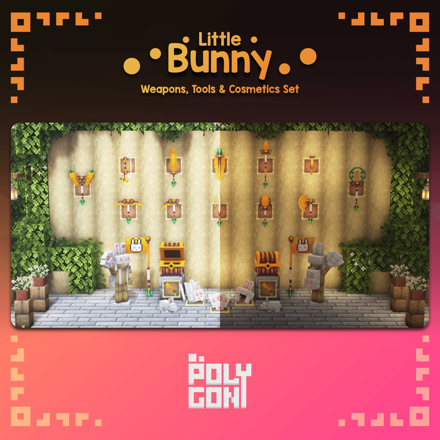 Little Bunny with Carrots Weapons, Tools & Cosmetics Set 4