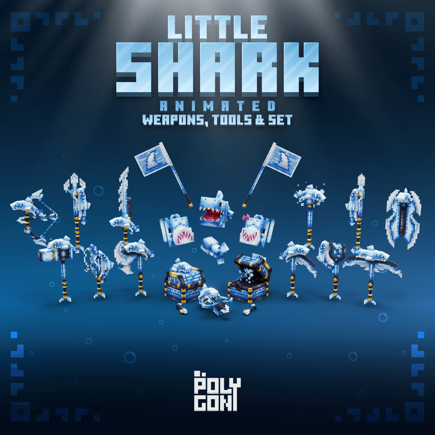 Little Shark Animated Weapons, Tools & Cosmetics Set
