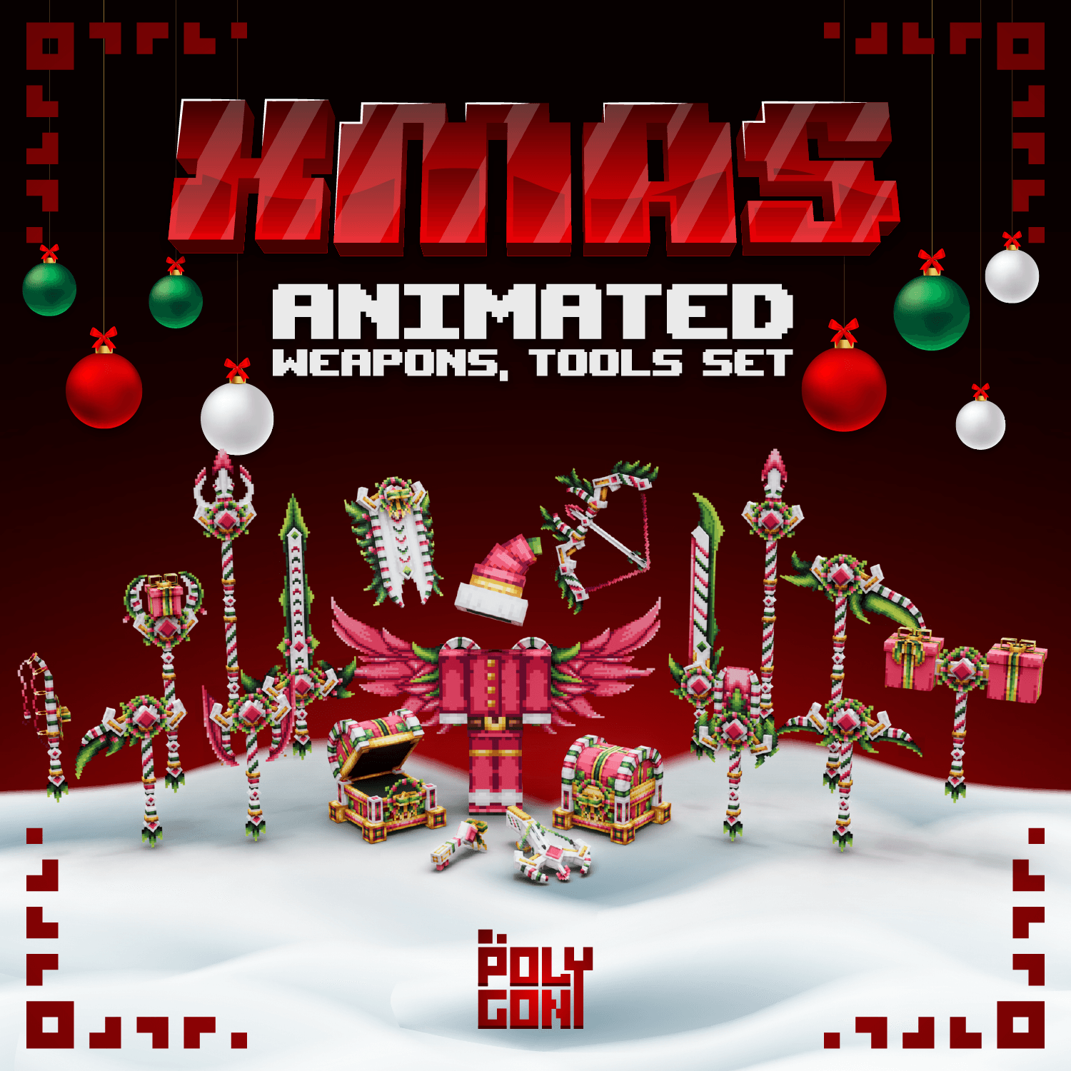 X'mas Animated Weapons & Tools Set
