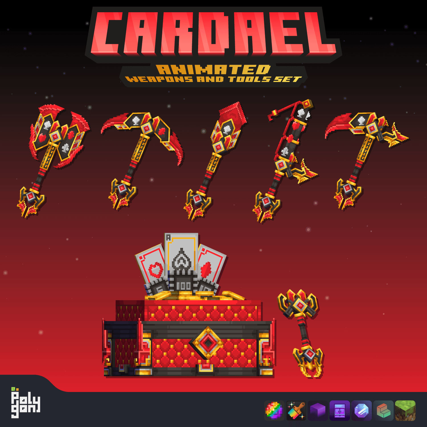 Cardael Animated Weapons and Tools Set (64x) 3