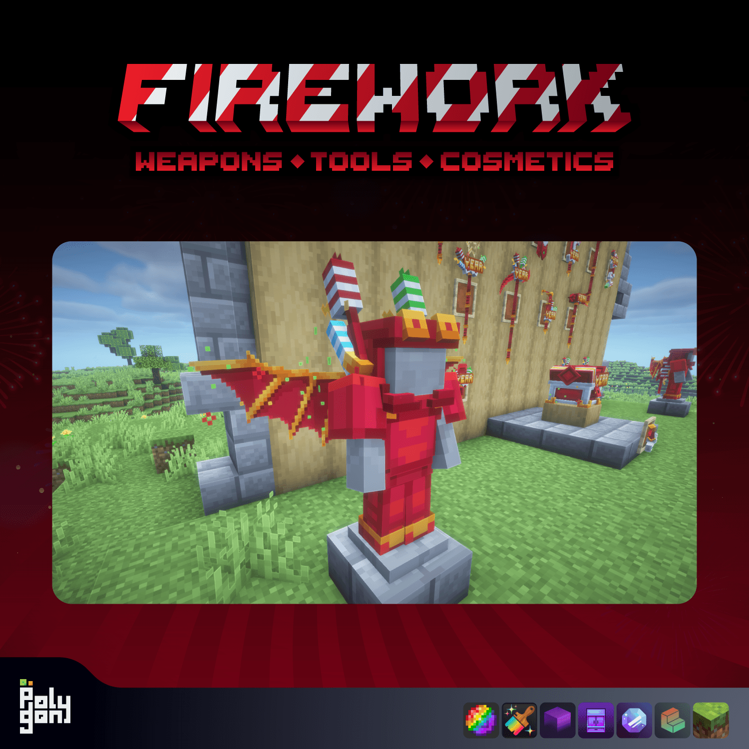 Firework Animated Weapons and Tools Set (32x) 4
