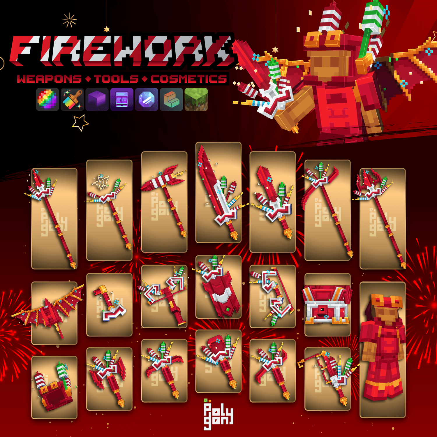 Firework Animated Weapons and Tools Set (32x) 1