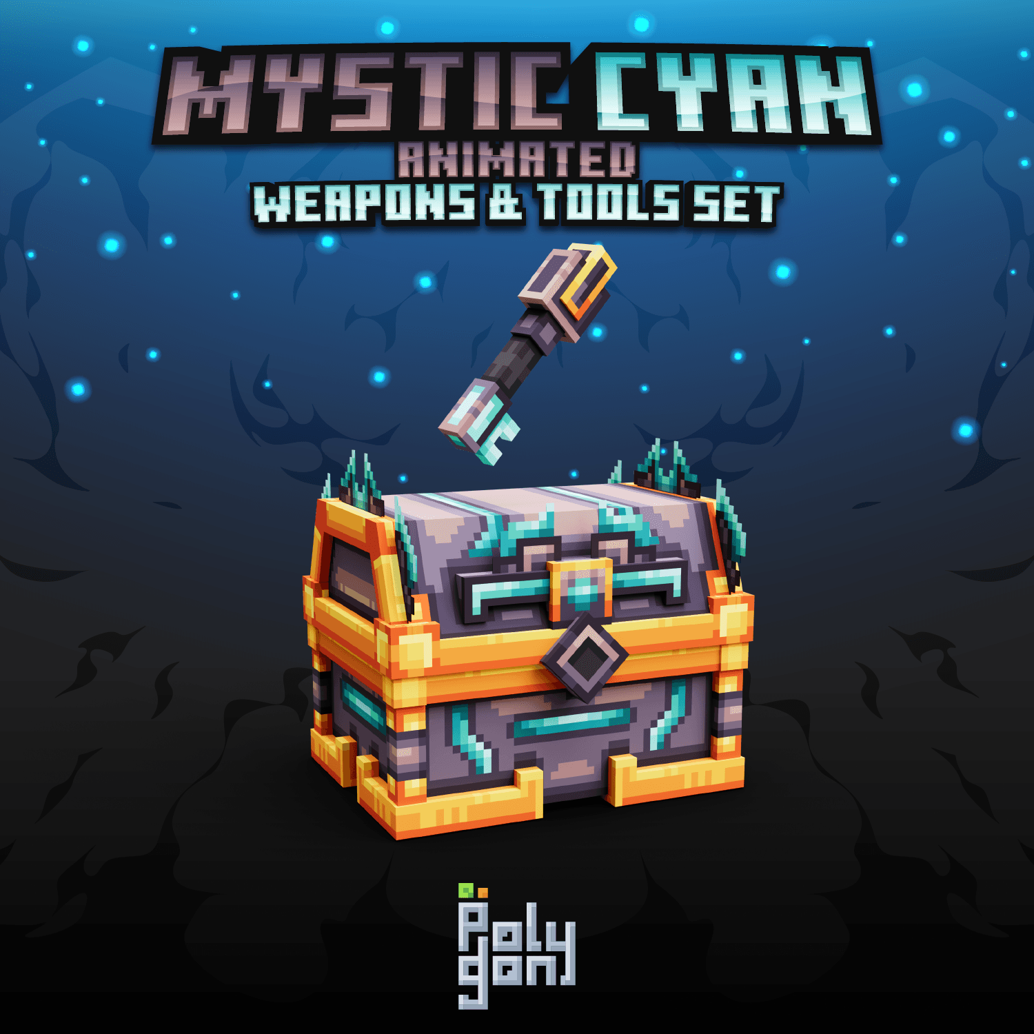 Mystic Cyan Animated Weapons & Tools Set 4