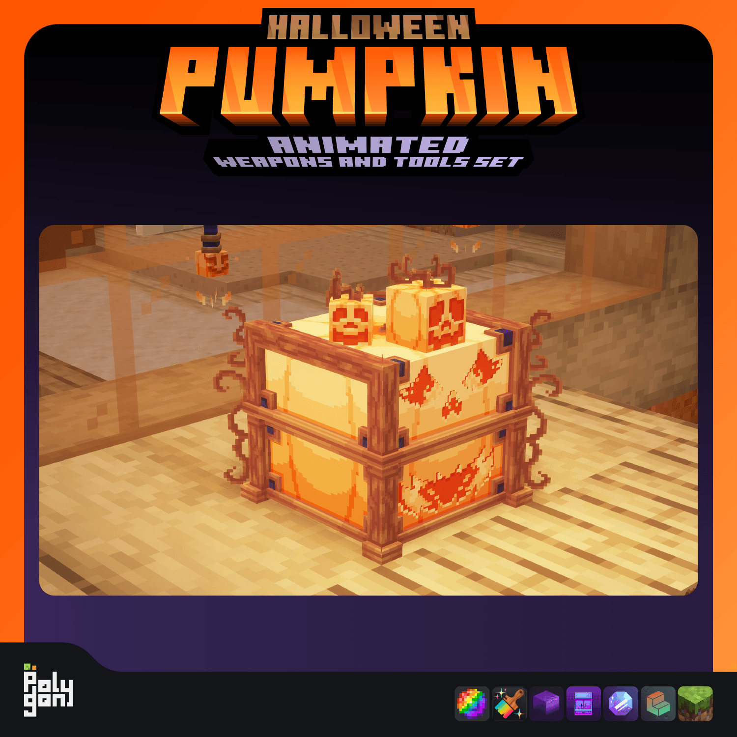 Halloween Pumpkin Animated Weapons and Tools Set (64x) 0