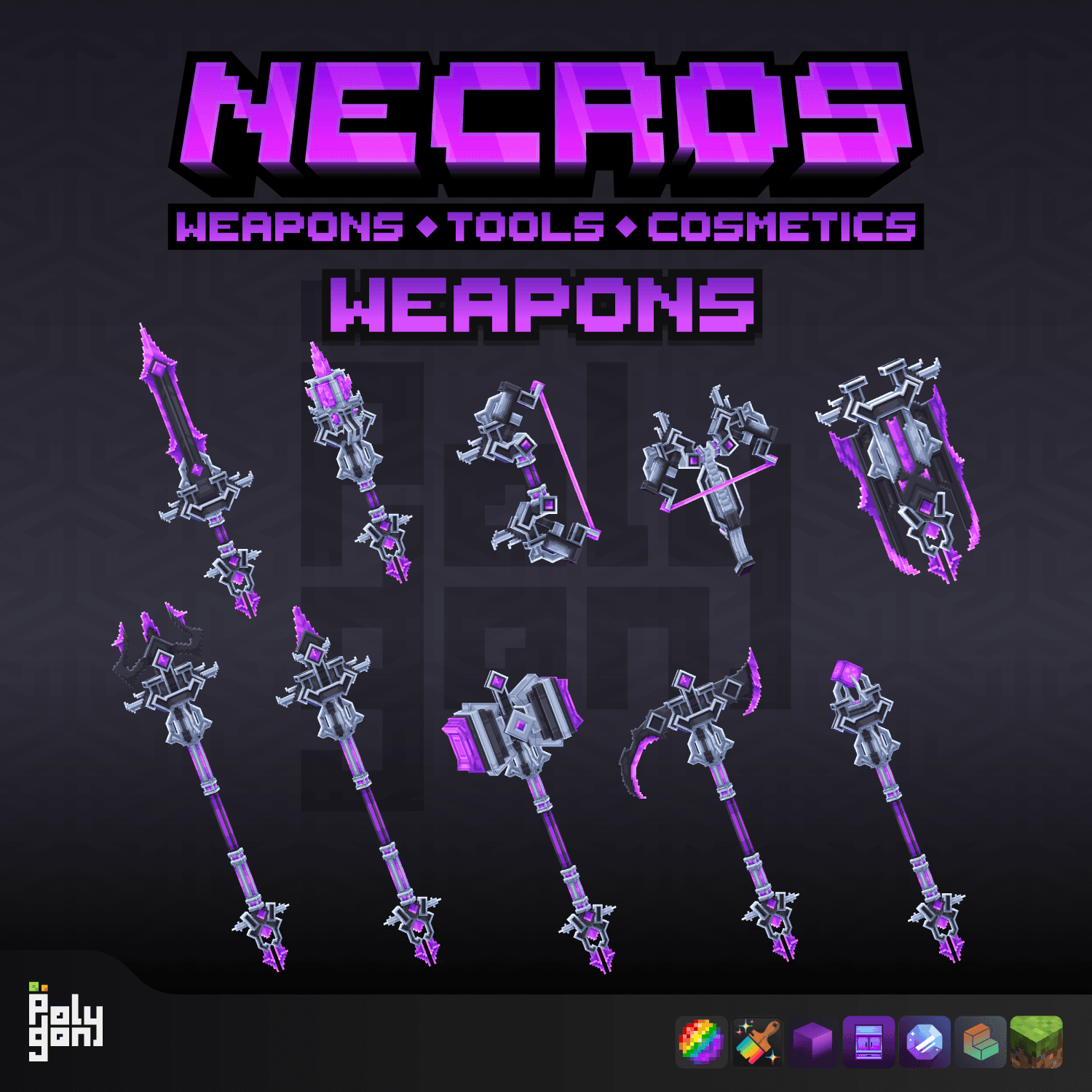 Necros Animated Weapons, Tools and Cosmetics Set (64x) 2