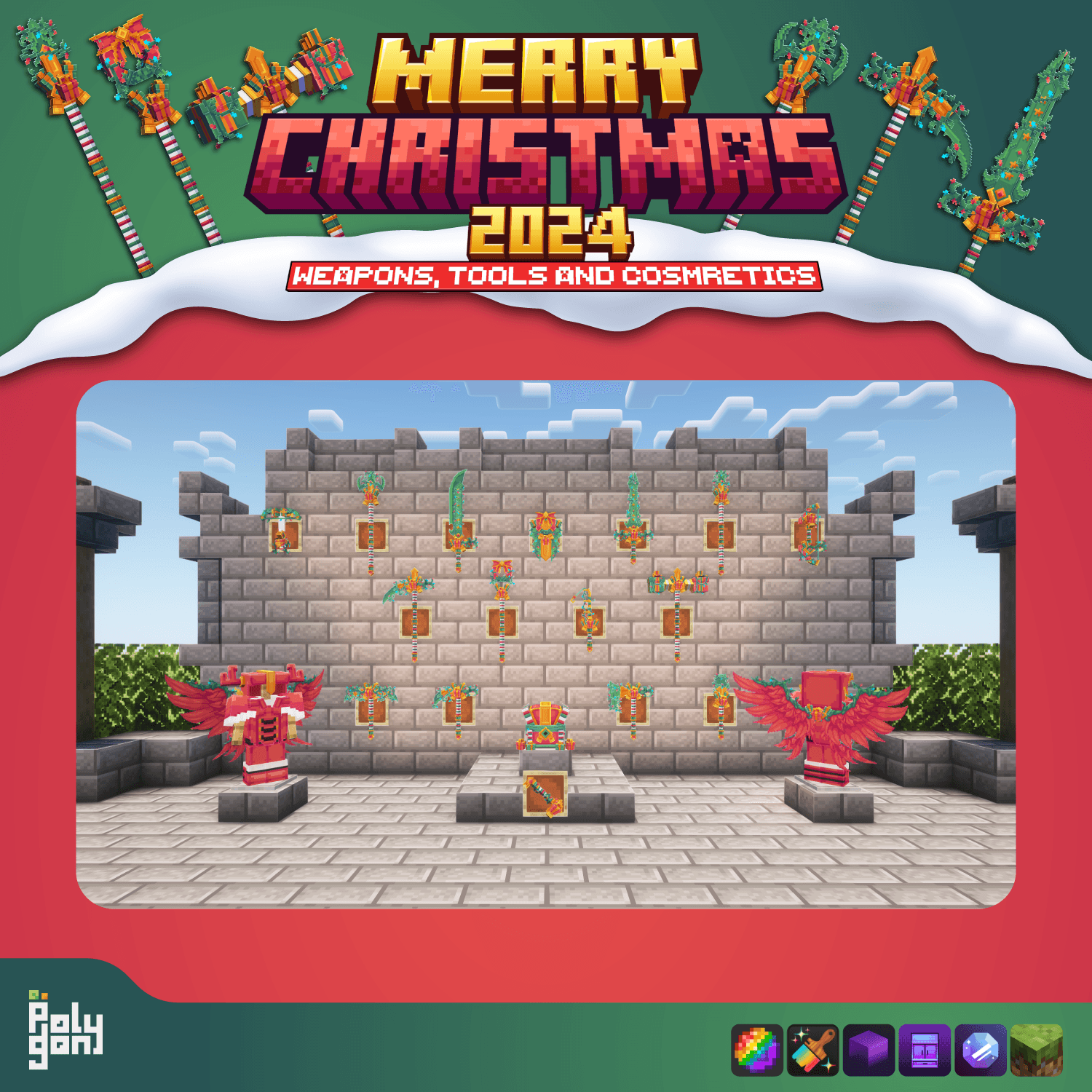Merry Christmas 2024 Weapons and Tools Set (64x) 2