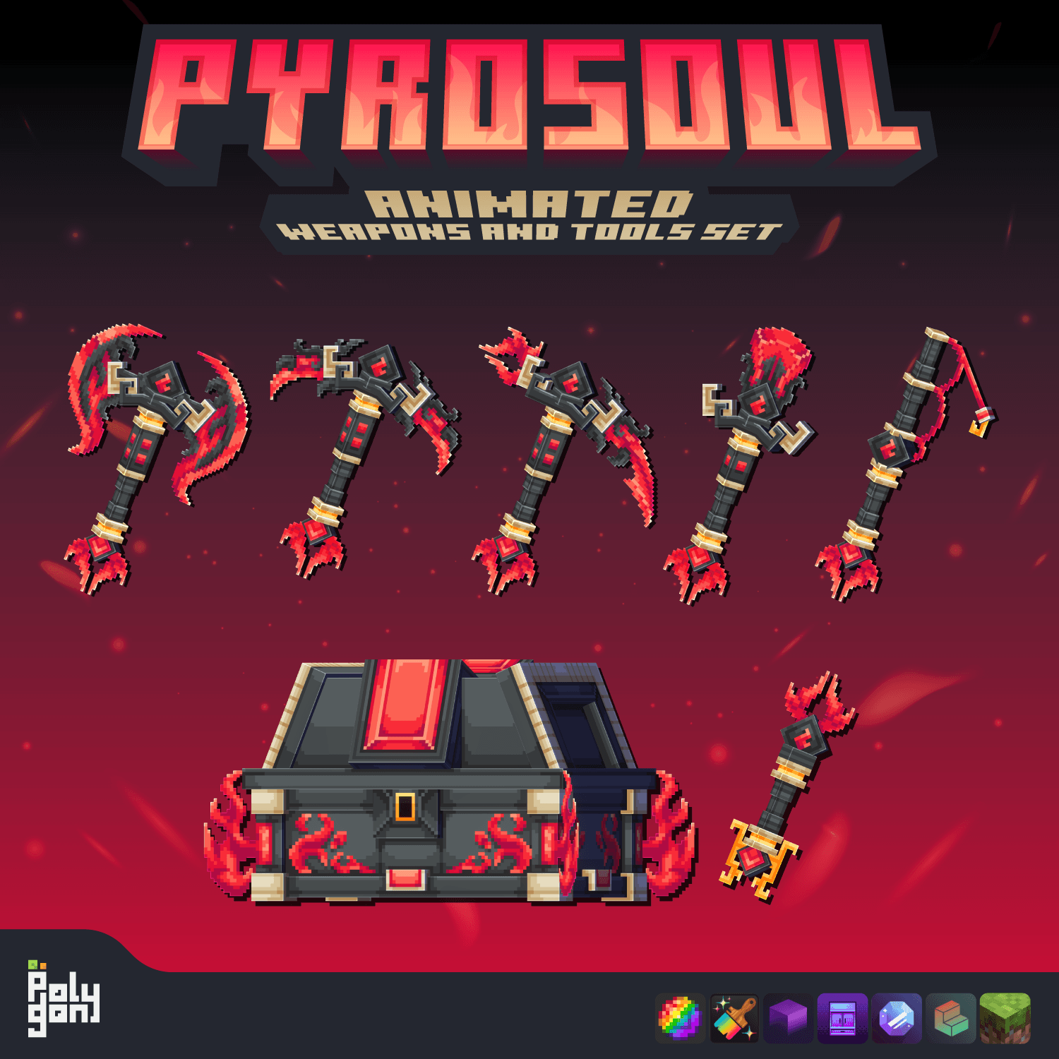 Pyrosoul Animated Weapons and Tools Set (64x) 3