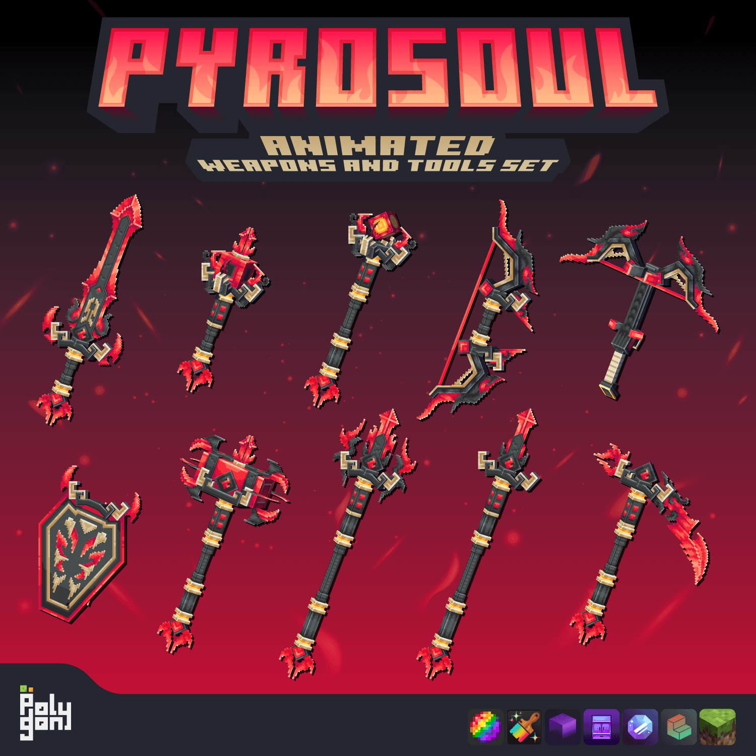 Pyrosoul Animated Weapons and Tools Set (64x) 2