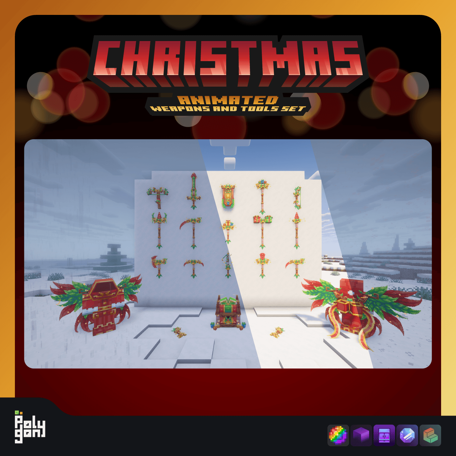 Christmas Animated Weapons and Tools Set (64x) 2