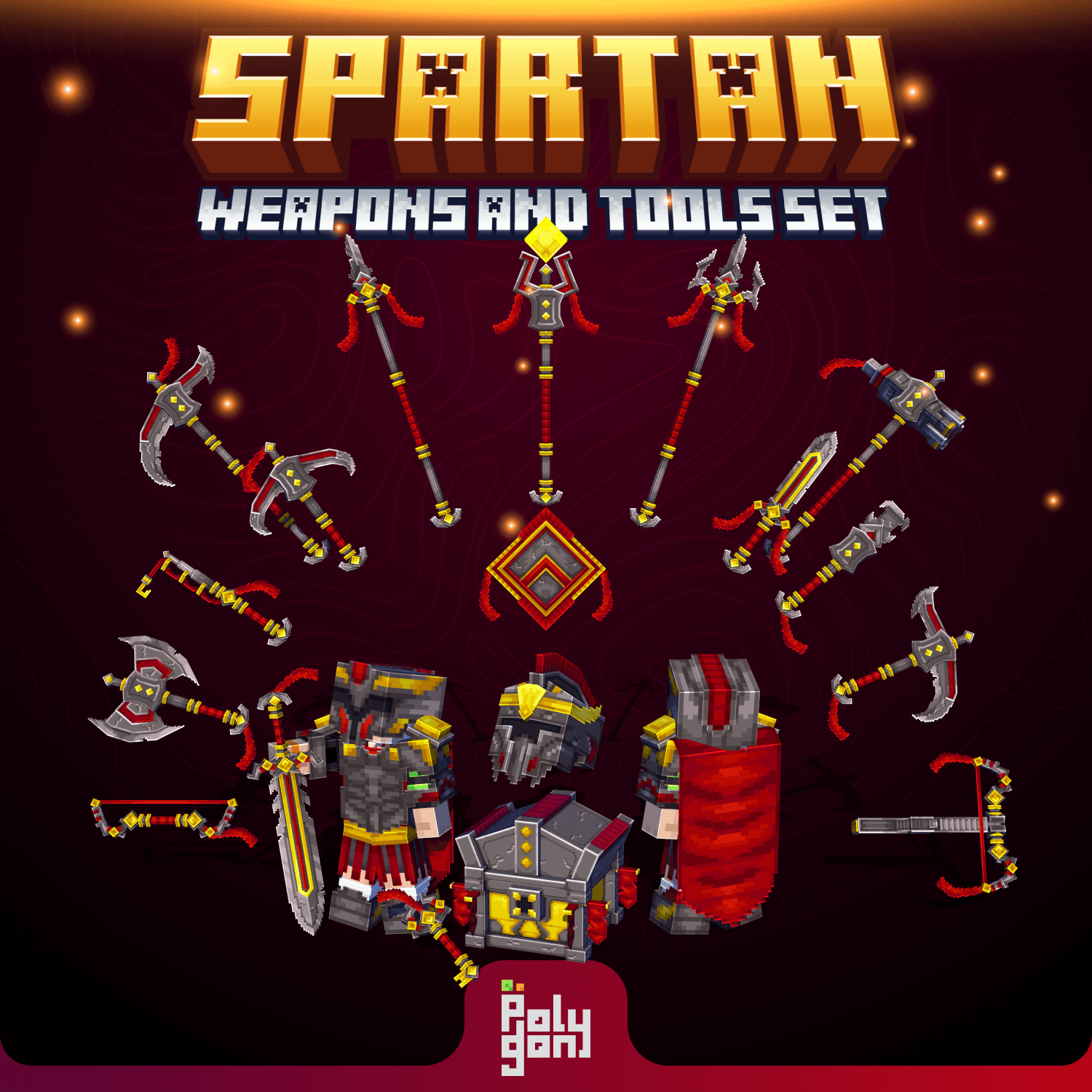 Spartan Animated Weapons and Tools Set (64x) 1