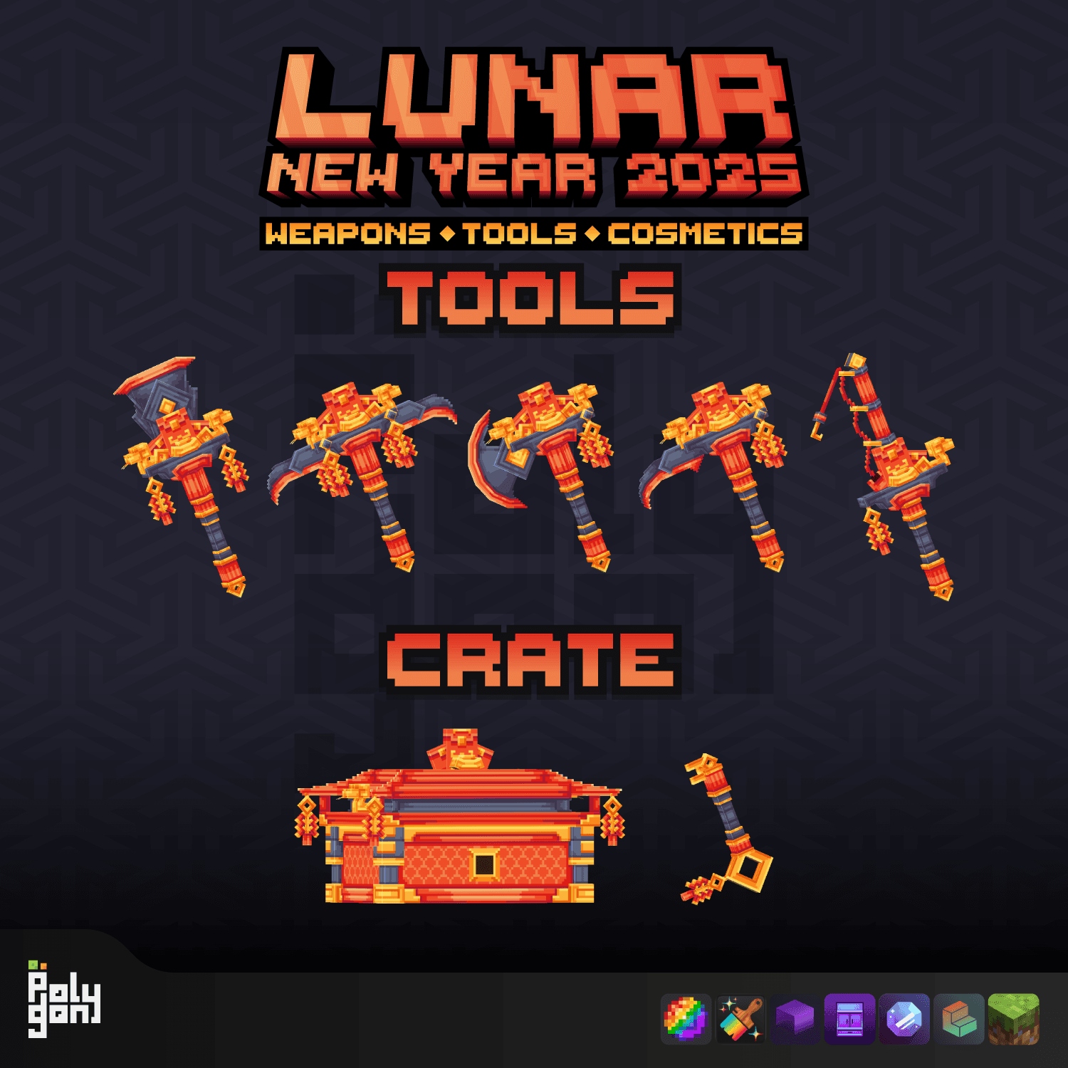 Lunar New Year 2025 Animated Weapons and Tools Set (64x) 3