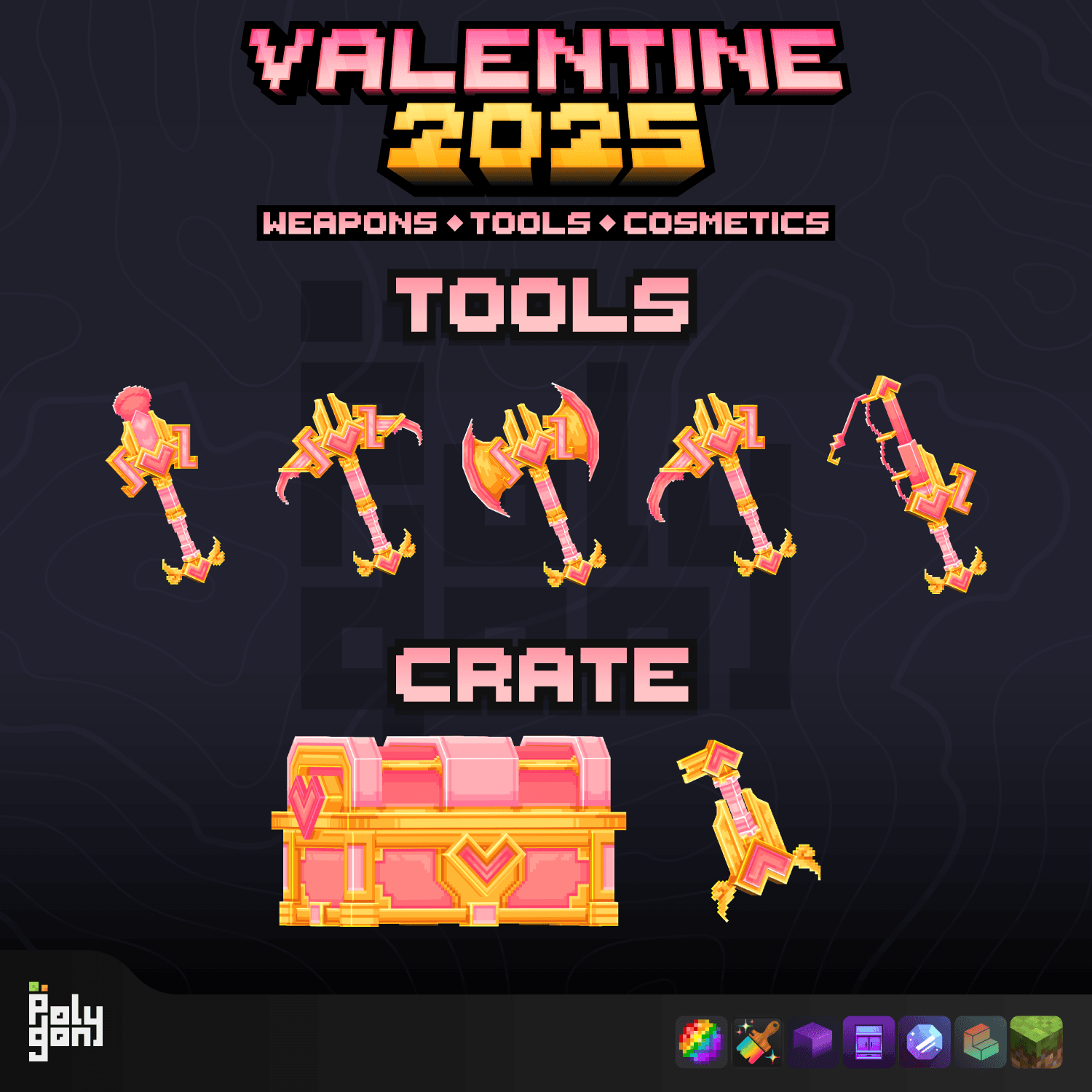 Valentine 2025 Animated Weapons and Tools Set (64x) 3