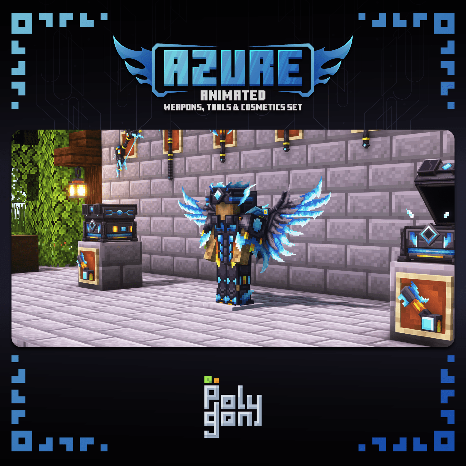 Azure Animated Weapons & Tools Set 3