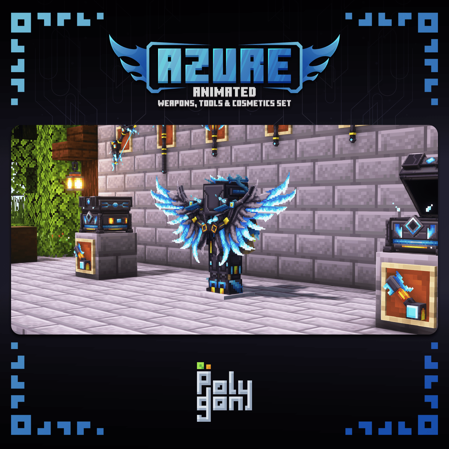 Azure Animated Weapons & Tools Set 0