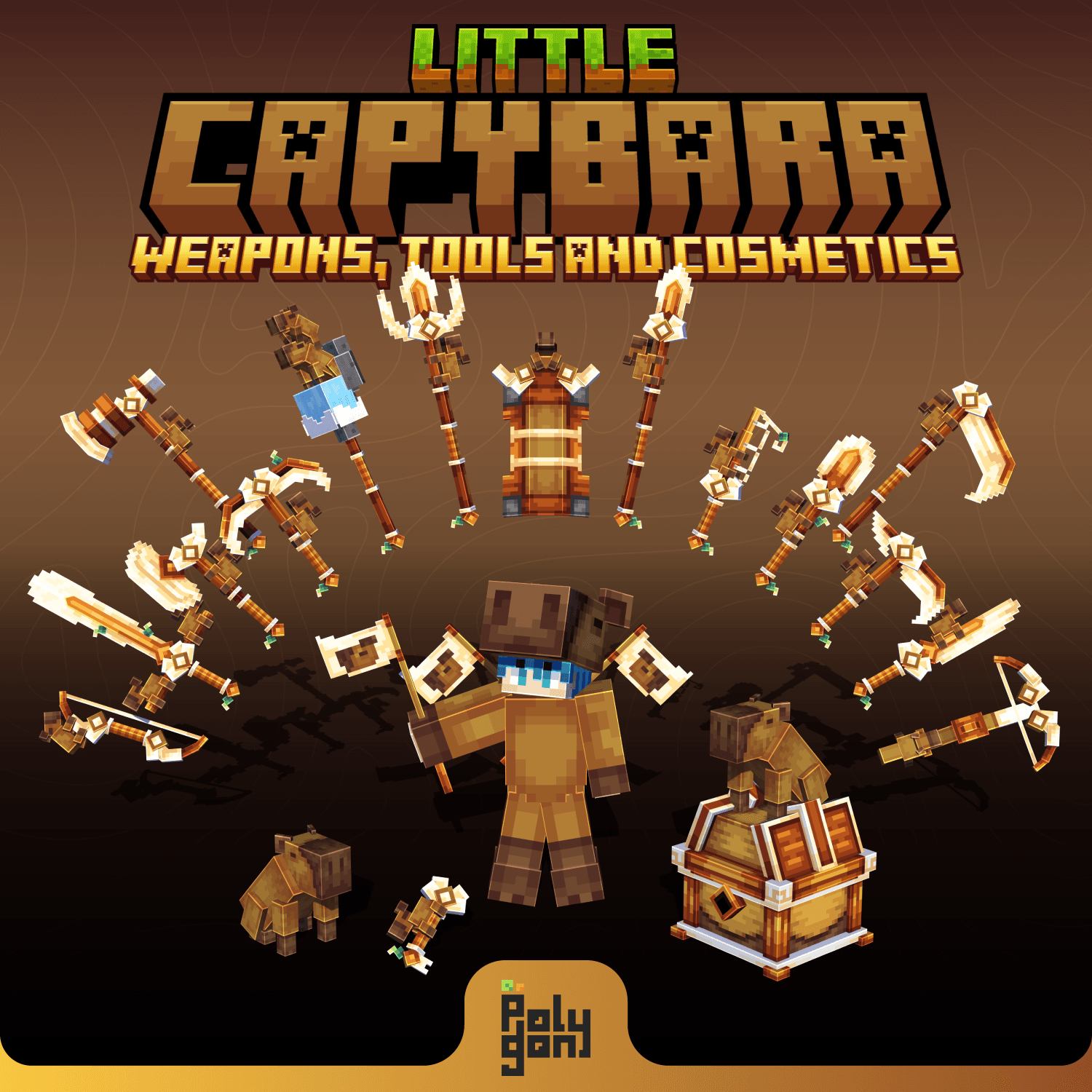 Little Capybara Animated Weapons and Tools Set (32x) 1