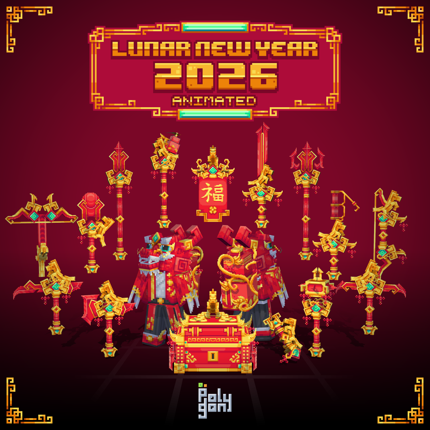 Lunar New Year 2026 Animated Weapons and Tools Set (64x)